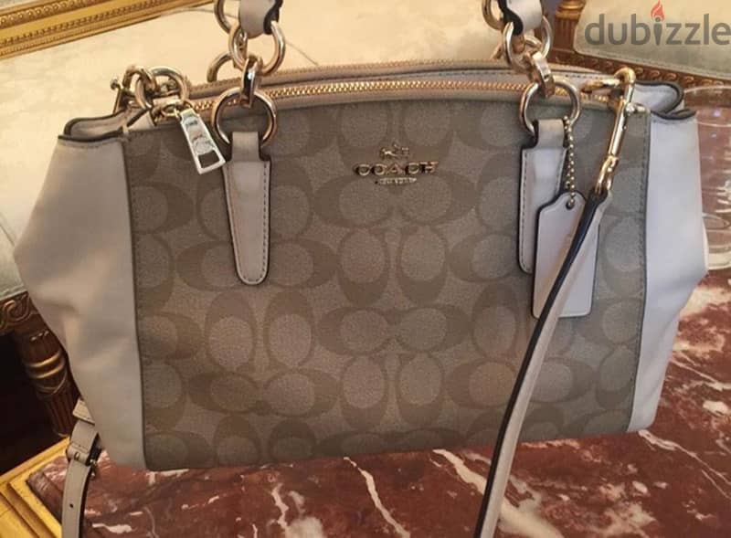 Coach Beige/Cream Coated Canvas Christie Carryall Satchel 1