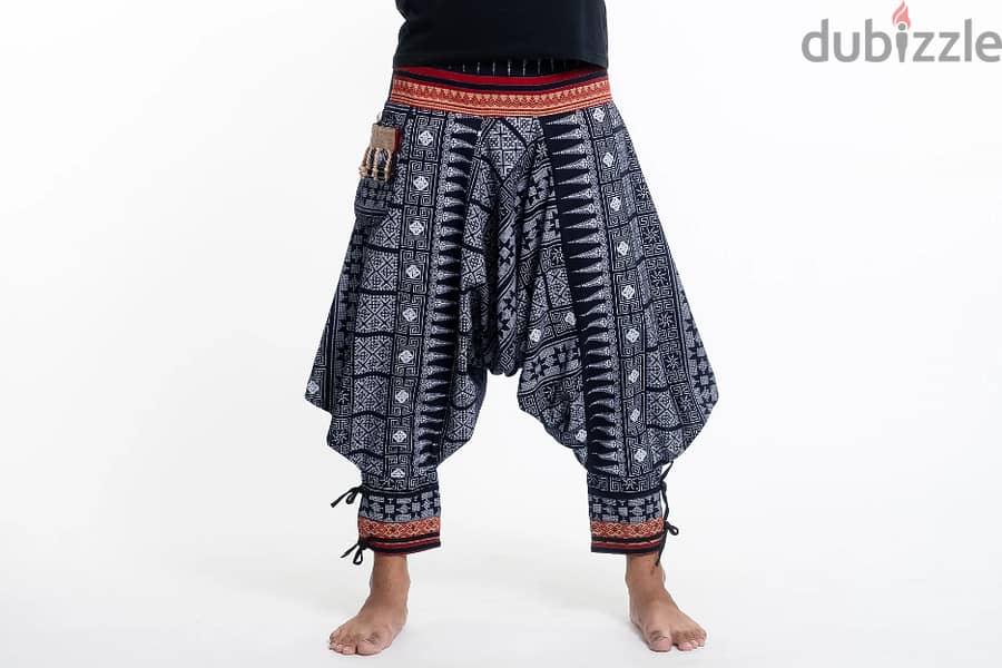 Traditional Thai Hill Tribe Fabric Men's Harem Pants بنطلون تايلاندي 1