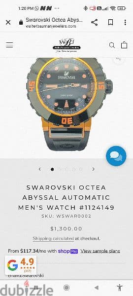 swarovski octea abyssal swiss watch automatic diver 200 m new 11
