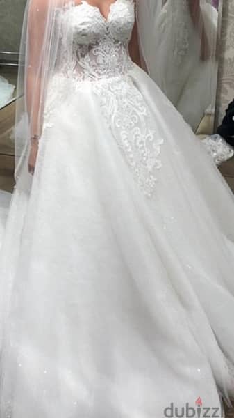 فستان زفاف للبيع او للايجار- جلامور wedding dress 1