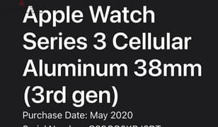 Apple watch 3-38mm