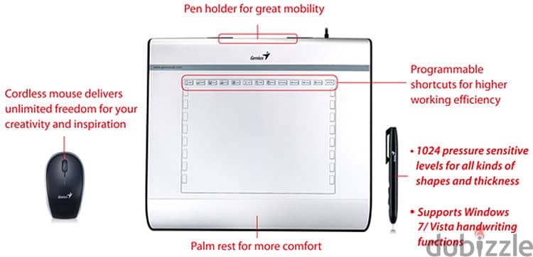 لوحة للكتابة و للرسم و للشرح أون لاين Genius MousePen i608X 2