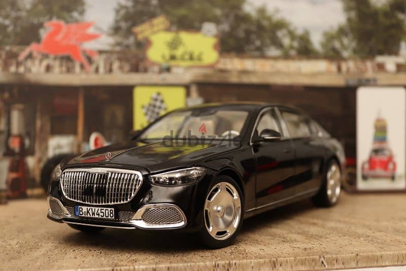 ماكيت مصغر معدن سيارة 2021 Mercedes-Maybach S-Class Black 16