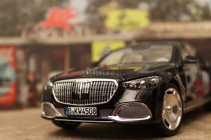 ماكيت مصغر معدن سيارة 2021 Mercedes-Maybach S-Class Black 17