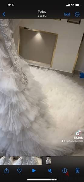 فستان زفاف ومعاه إكستينشن لبسه واحده إستعمال شخصي 2