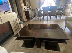 1 big coffee table + 2 seats and 2 side tables 0