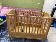 سرير اطفال خشب زان طبيعى بجانب متحرك ٧٠*١٢٠ 0