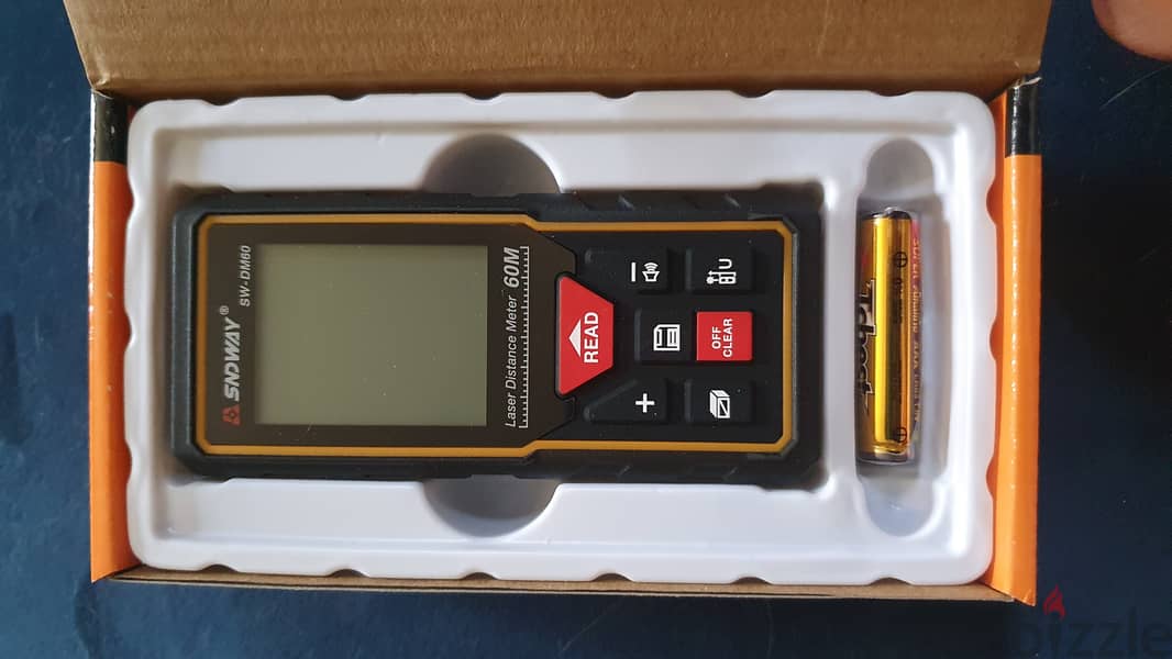 متر ليزر جديد بالعلبة و البطاريات   laser meter 60 m 0