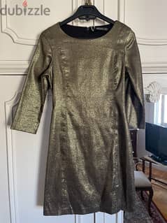 zara new dress for Sale color Gold