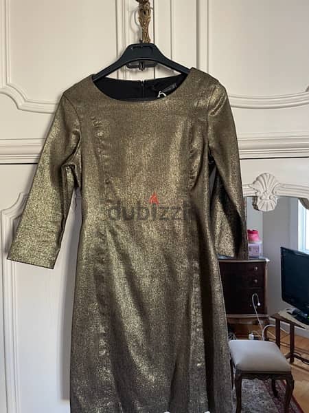 zara new dress for Sale color Gold 3