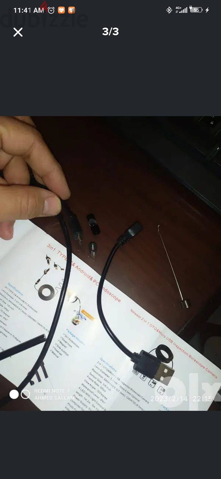 Android Endoscope Waterproof Snake   كاميرا منظارUSB Inspection Camera 2