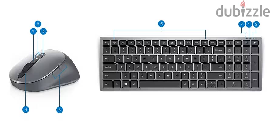 Dell Multi-Device Wireless Keyboard and Mouse Combo - KM7120W 6