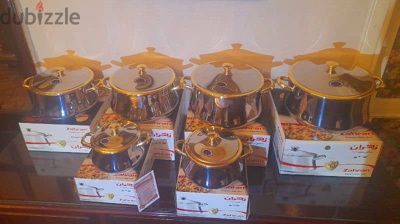Zahran Gold Plated Cooking Pots (طقم حلل زهران ذهب) للجادين فقط 1