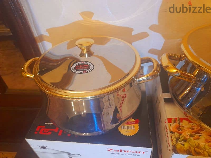 Zahran Gold Plated Cooking Pots (طقم حلل زهران ذهب) للجادين فقط 4