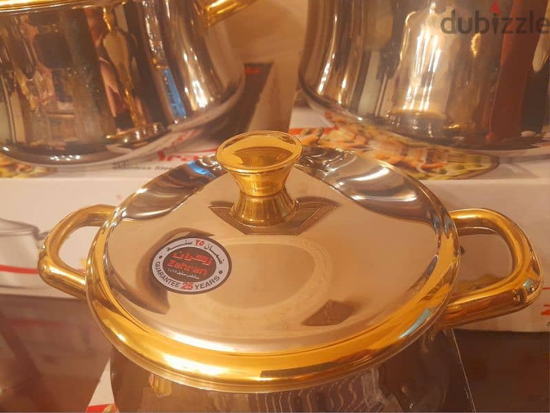 Zahran Gold Plated Cooking Pots (طقم حلل زهران ذهب) للجادين فقط 5
