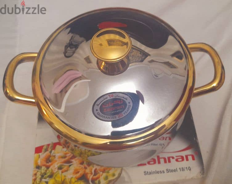 Zahran Gold Plated Cooking Pots (طقم حلل زهران ذهب) للجادين فقط 6