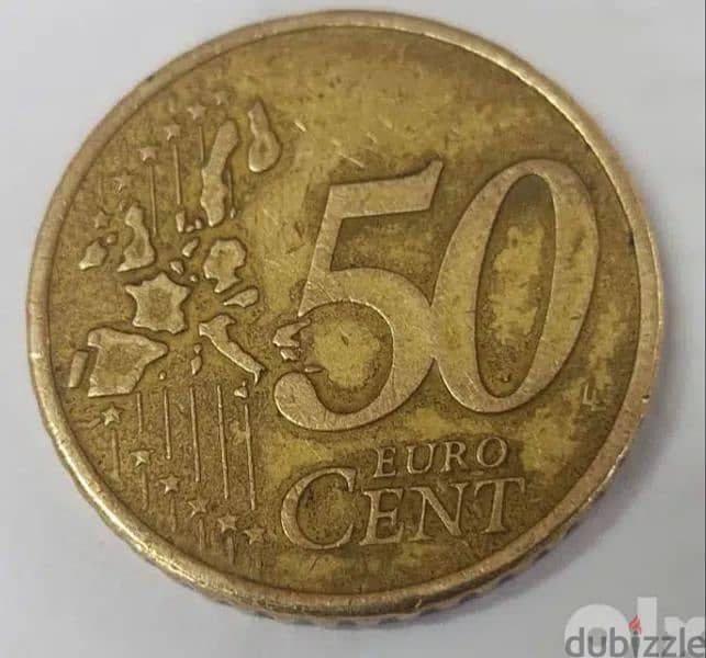 50 سنت يورو لعام 2002 العملة النادرة الايطالية 0