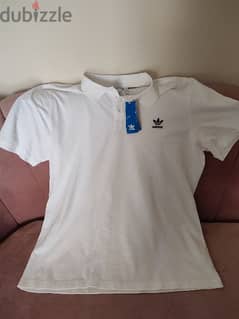 Adidas t-shirt polo white men