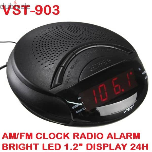 VST-903 Red LED Display Digital
AM/FM Radio /راديو ٢ موجة ٢ منبه وساعة 0