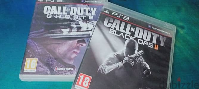 اتنين cd ل call of duty ghosts و black ops   ل بلاي ستيشن 3