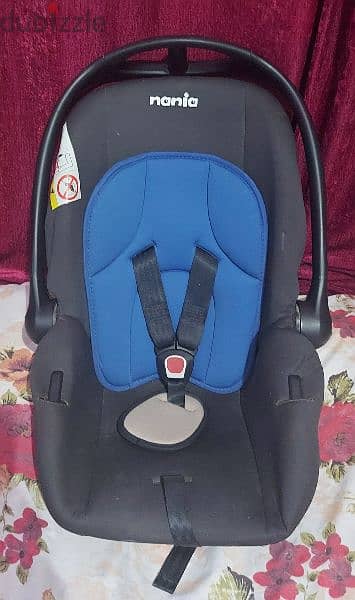 nania car seat  كرسي اطفال للسيارة بحامل للتنقل بالطفل 7