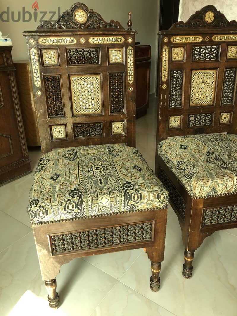 Arabesque furniture+chandeliers,غرفة سفرة/وصالون/نوم ارابيسك ونجف نحاس 7