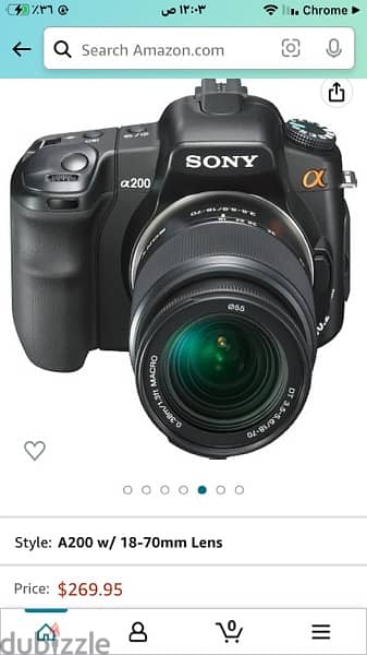 كاميرا سونى صناعه يبانى موديل dslr-a200 عدسه 18 35 : 300 75 ‎وشنطه 12