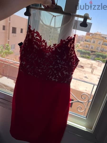 red dress Bebe brand مستورد من الامارات 1