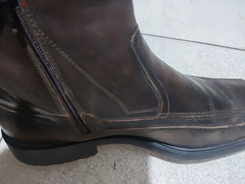حذاء جلد طبيعي اصلي مقاس 44 سعر لقطه براند 3