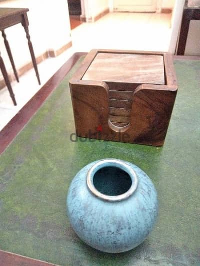 قطعتان ( طقم كوسترز ألماني + فازه فرنسي ) 'Art Deco - آر دكو