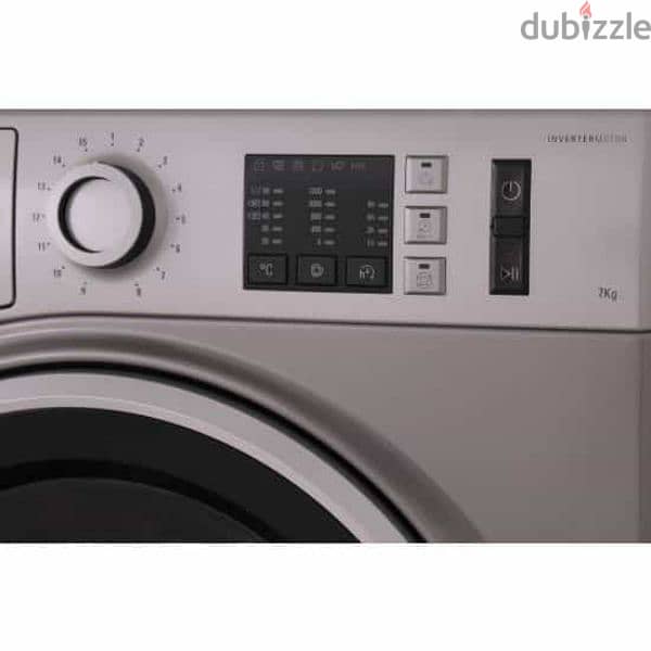 Ariston NM10 723 SS EX  Automatic Washing Machine, 7 Kg - Silver 7