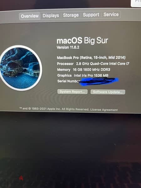 MacBook Pro 15 inch mid 2014 , 500 GB 7