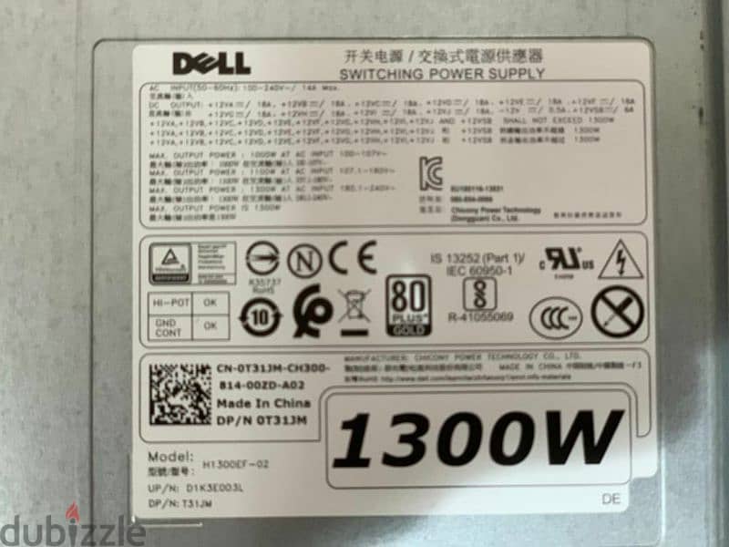Dell Power Supply  1300Watt PSU For  Precision T7610 T7810 T7910 1