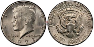 نصف دولار امريكي لجون كينيدي سنة 1972  JFK50cent 0