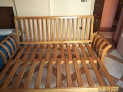 عدد ٢ كنبة سرير خشب زان استعمال بسيط جدا 0