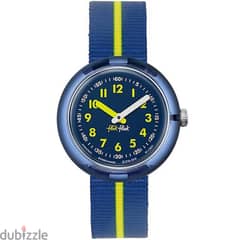 Flik Flak Yellow Band Children's Quartz Blue Dial Watch FPNP023