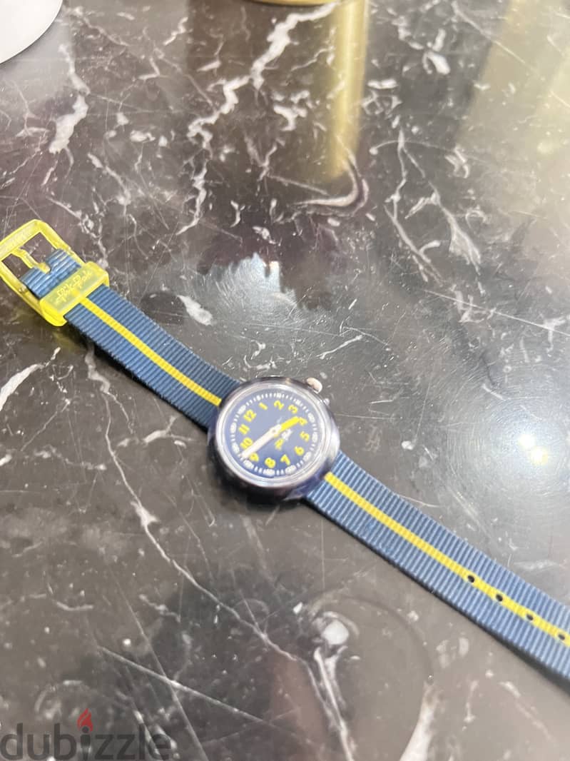 Flik Flak Yellow Band Children's Quartz Blue Dial Watch FPNP023 2