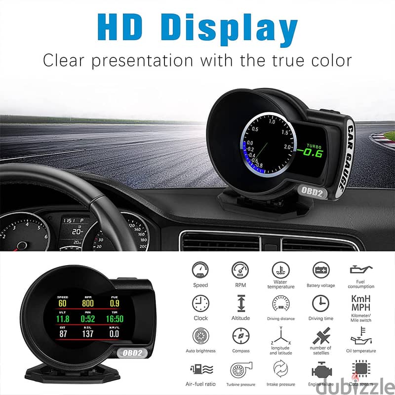 كشف الأعطال ومسح الأعطال hud obd2 LAST MODEL 1