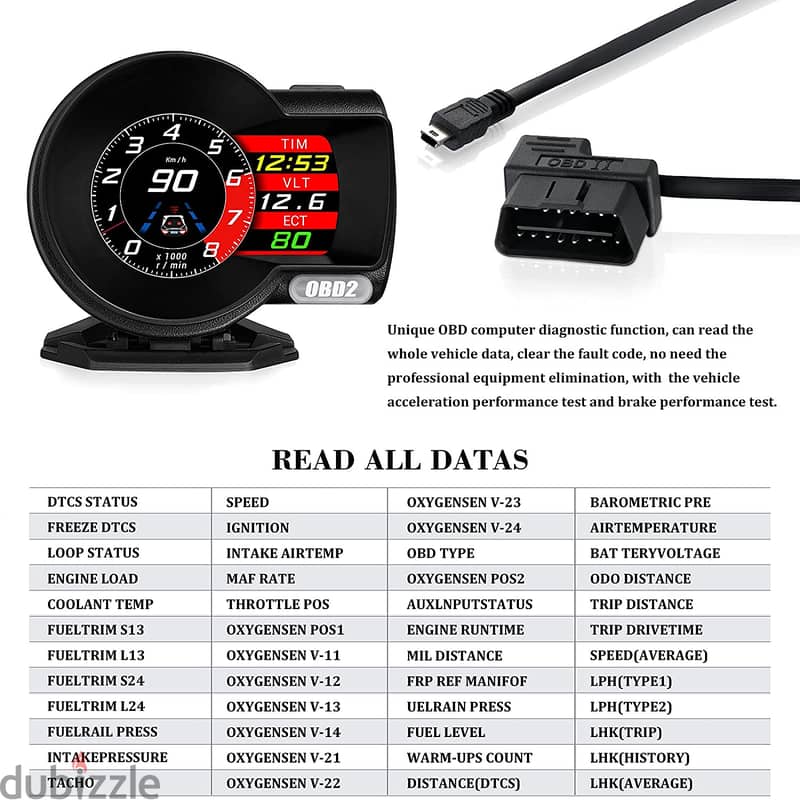 كشف الأعطال ومسح الأعطال hud obd2 LAST MODEL 5