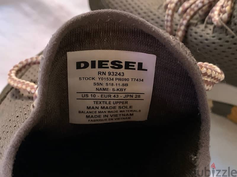 Diesel SKB Perforated Camo Sole Sneaker size 44 in excellent condition 13