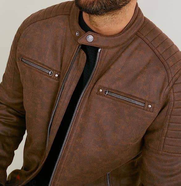 C&A Men's Biker Jacket Regular Fit - brown - M 3