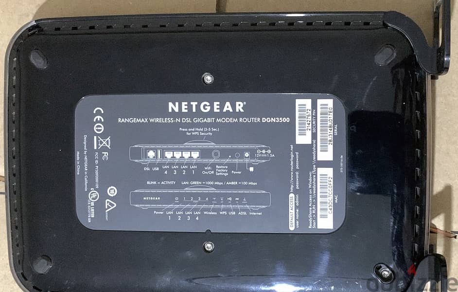 Netgear Wirless router DGN3500 300 Mbps 4-PortVH,راوتر نت جير سريع جدا 5