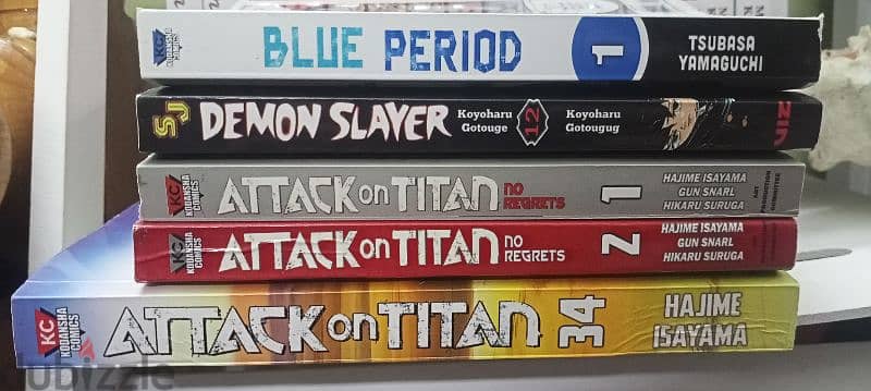 selling attack on Titan, blue period and demon slayer manga 12