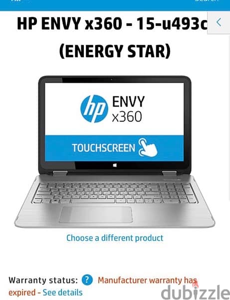 لاب توب Laptop HP Envy 360 touch screen 8