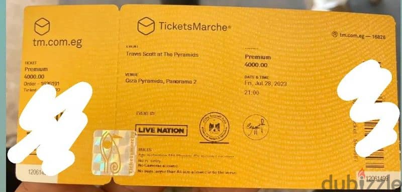 premium ticket for travis scott at the pyramids 0