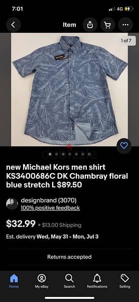 Michael kors short sleeve shirt fits size small in excellent condition 4