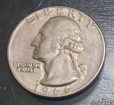 1966 Liberty Quarter Dollar US Coin No Mint Mark Good Condition