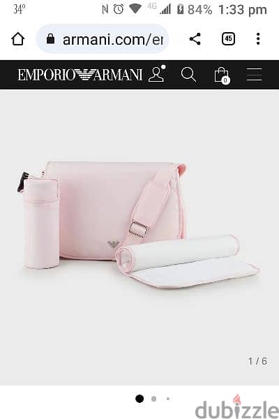 Pink armani changing discount bag