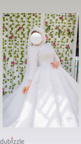 فستان عروسة ابيض مستخدم مره واحده فقط 1