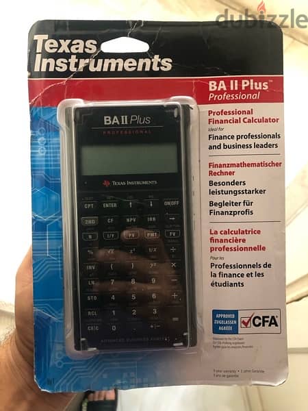 Texas Instruments BA 2 plus for cfa exam 1